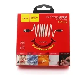 Кабель USB Hoco X21 Plus Silicone Type-C Чорно-Червоний - Фото 2 Кабель USB Hoco X21 Plus Silicone Type-C Чорно-Червоний - изображение 2