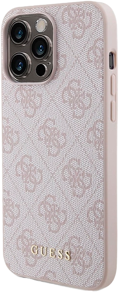 Панель Guess 4G Metal Gold Logo для Apple iPhone 15 Pro Max Pink (3666339171810) - зображення 2