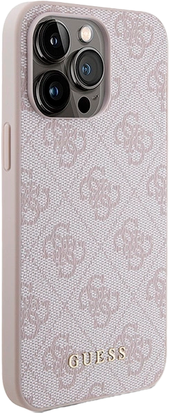 Панель Guess 4G Metal Gold Logo для Apple iPhone 15 Pro Max Pink (3666339171810) - зображення 4
