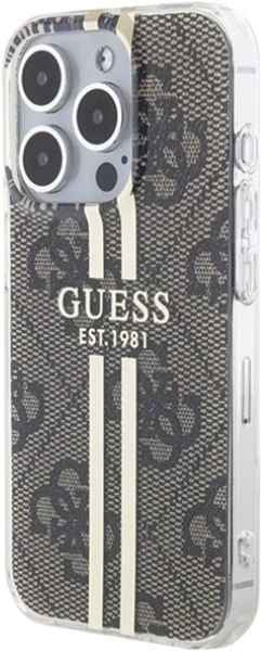 Панель Guess IML 4G Gold Stripe для Apple iPhone 15 Pro Max Brown (3666339222857) - зображення 2
