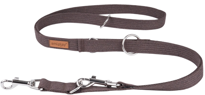 Повідець регульований Ami Play Cotton 100-200 см 30 мм Коричневий (5907563223073) - зображення 1