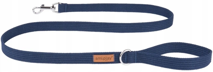 Smycz Ami Play Cotton 140 cm 30 mm Granatowy (5907563222854) - obraz 1
