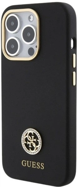 Панель Guess Silicone Logo Strass 4G для Apple iPhone 15 Pro Max Black (3666339148515) - зображення 2