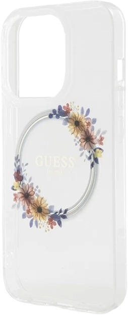 Панель Guess IML Flowers Wreatch MagSafe для Apple iPhone 15 Pro Transperent (3666339221720) - зображення 6