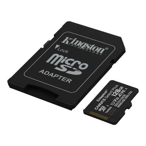 Карта пам'яті microSDXC, 128Gb, Kingston Canvas Select Plus, Class10 UHS-I U1 V10 А1, SD адаптер, до 150 МБ/с (SDCS3/128GB) - изображение 2