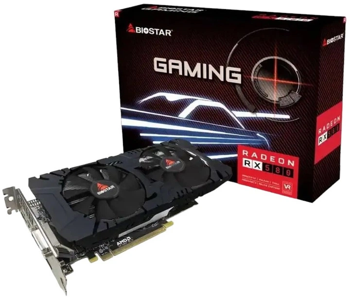 Karta graficzna Biostar PCI-Ex Radeon RX 580 8GB GDDR5 (256bit) (1 x HDMI, 3 x DisplayPort, 1 x DVI) (VA5815TQ82) (T250300875) - Outlet - obraz 1
