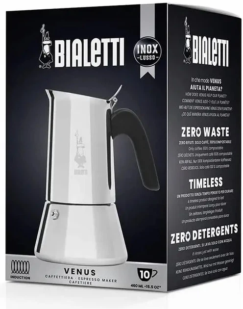 Kawiarka Bialetti New Venus Induzione na 10 filiżanek 570 ml Srebrzysta (8006363028912) (955555914175995) - Outlet - obraz 2