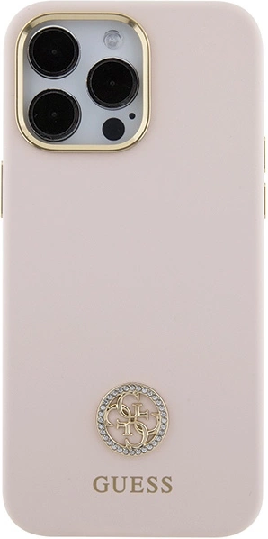 Панель Guess Silicone Logo Strass 4G для Apple iPhone 15 Pro Max Light Pink (3666339148935) - зображення 3