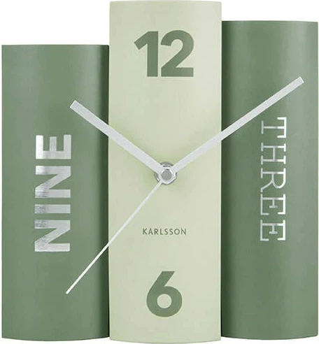 Zegar stołowy Karlsson Book 20 x 20 x 15 cm Zielony (8714302697180) - obraz 1