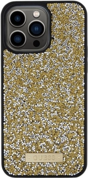 Панель Guess Rhinestone Metal Logo для Apple iPhone 15 Pro Max Gold (3666339153557) - зображення 3