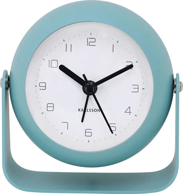 Budzik analogowy Karlsson Bunky 9 cm Niebieski (8714302755538) - obraz 1