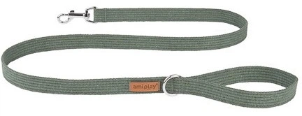 Smycz Ami Play Cotton 140 cm 20 mm Khaki (5907563222762) - obraz 1