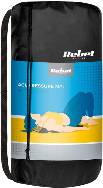 Mata zdrowotna do akupresury Rebel Active LEC-RBA-6010-GL z kolcami z poduszką 110 x 42 cm XL Złote kolce (5901890122993) - obraz 4