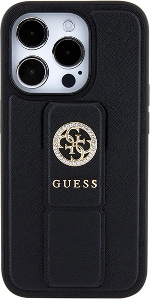 Панель Guess Grip Stand 4G Saffiano Strass для Apple iPhone 15 Pro Max Black (3666339198442) - зображення 3