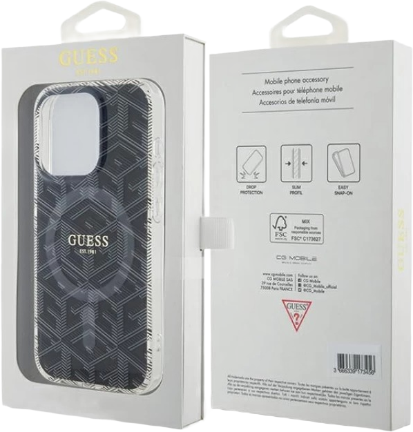 Панель Guess IML GCube MagSafe для Apple iPhone 15 Pro Black (3666339221867) - зображення 8