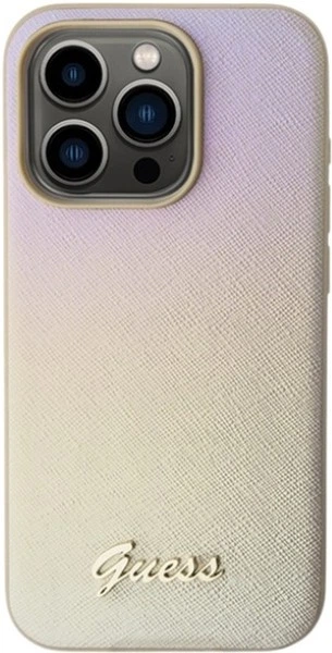 Панель Guess Saffiano Iridescent Script для Apple iPhone 15 Pro Max Gold (3666339225094) - зображення 3