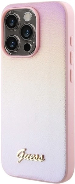 Панель Guess Saffiano Iridescent Script для Apple iPhone 15 Pro Max Pink (3666339224813) - зображення 2