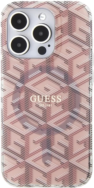 Панель Guess IML GCube MagSafe для Apple iPhone 15 Pro Pink (3666339222000) - зображення 2
