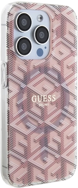 Панель Guess IML GCube MagSafe для Apple iPhone 15 Pro Pink (3666339222000) - зображення 4