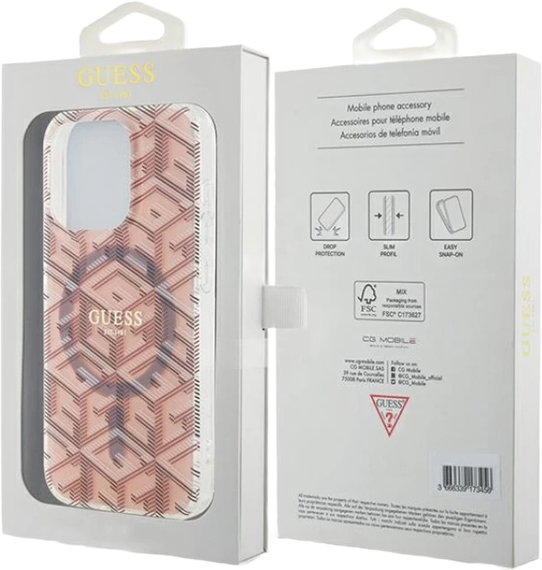 Панель Guess IML GCube MagSafe для Apple iPhone 15 Pro Pink (3666339222000) - зображення 8