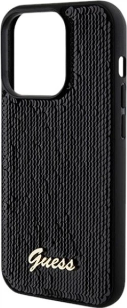 Панель Guess Sequin Script Metal для Apple iPhone 15 Pro Max Black (3666339172909) - зображення 6