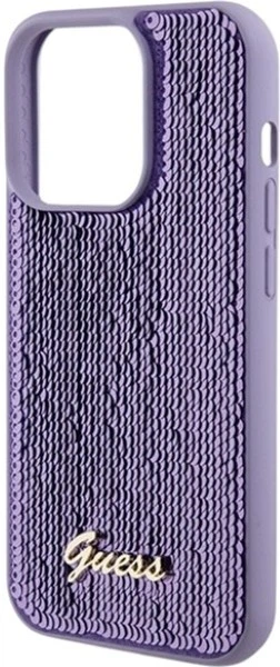Панель Guess Sequin Script Metal для Apple iPhone 15 Pro Max Purple (3666339176259) - зображення 6
