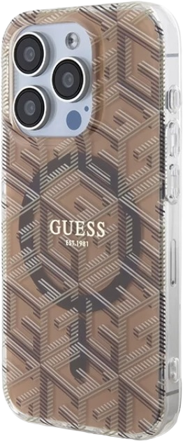 Панель Guess IML GCube MagSafe для Apple iPhone 15 Pro Brown (3666339222147) - зображення 3