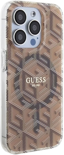 Панель Guess IML GCube MagSafe для Apple iPhone 15 Pro Brown (3666339222147) - зображення 4