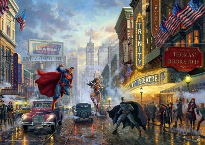 Puzzle Schmidt T.Kinkade Batman Wonder Woman Superman 1000 elementów 113547 (4001504575892) - obraz 2