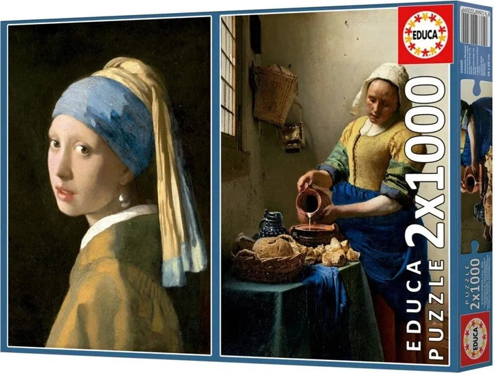 Пазл Educa Дівчина з перлиною і молочниця Йоганнес Вермеєр 2 x 1000 елементів 113433 (8412668203099) - зображення 2