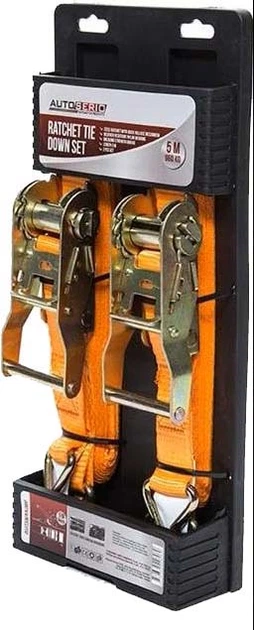 Транспортний ремінь з натягувачем AUTOSERIO Ratchet Tie Down XH-RB028 960 кг 5 м 2 шт (4770364226069) - зображення 3