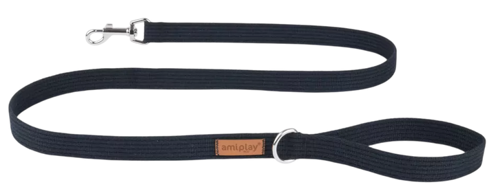Smycz Ami Play Cotton 140 cm 20 mm Czarny (5907563221406) - obraz 1