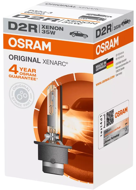 Автолампа Osram 66250 D2R 13.5V 35W 4000K (66250-FS1) - зображення 1