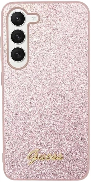Панель Guess Glitter Script для Samsung Galaxy S24 Pink (GUHCS24SHGGSHP) - зображення 2
