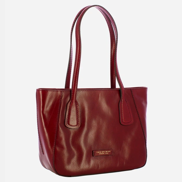 Сумка шопер жіноча з натуральної шкіри The Bridge Maddalena 44160101 03 Темно-червона (800070350624) - зображення 3