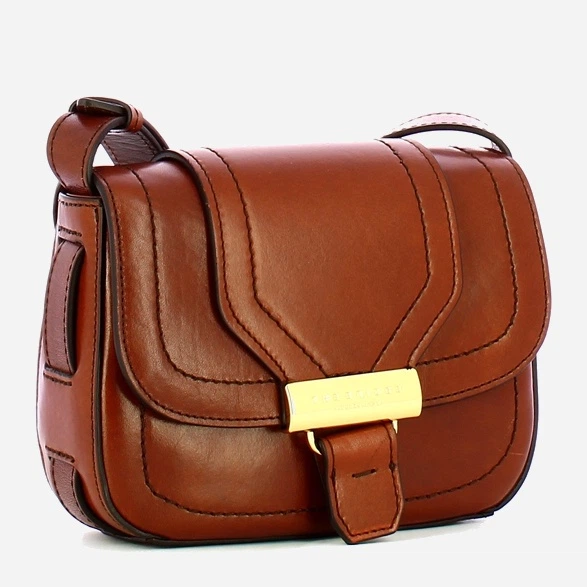 Сумка крос-боді через плече жіноча з натуральної шкіри маленька The Bridge Benedetta 44550201 14 Коричнева (800070314118) - зображення 3