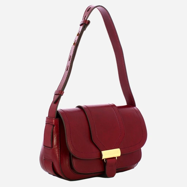 Сумка багет жіноча з натуральної шкіри середня The Bridge Benedetta 44552201 03 Темно-червона (800070350639) - зображення 3