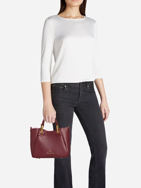 Сумка крос-боді через плече жіноча зі штучної шкіри середня Braccialini Amy B18500 YY 404 Темно-червона (800070348978) - зображення 2