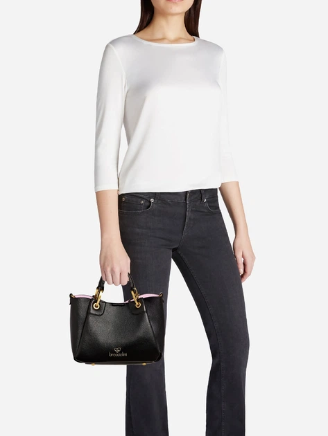 Сумка крос-боді через плече жіноча зі штучної шкіри середня Braccialini Amy B18500 YY 100 Чорна (800070348941) - зображення 2