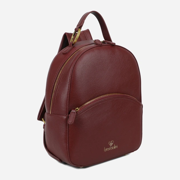 Рюкзак жіночий зі штучної шкіри Braccialini Amy B18505 YY 404 Темно-червоний (800070348979) - зображення 4