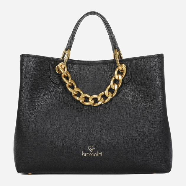 Сумка крос-боді через плече жіноча зі штучної шкіри велика Braccialini Beth Jewels B18530 YY 100 Чорна (800070348931) - зображення 1