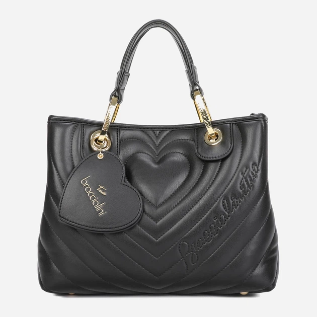 Сумка крос-боді через плече жіноча зі штучної шкіри середня Braccialini Beth Matelasse' B18551 YY 100 Чорна (800070348936) - зображення 1