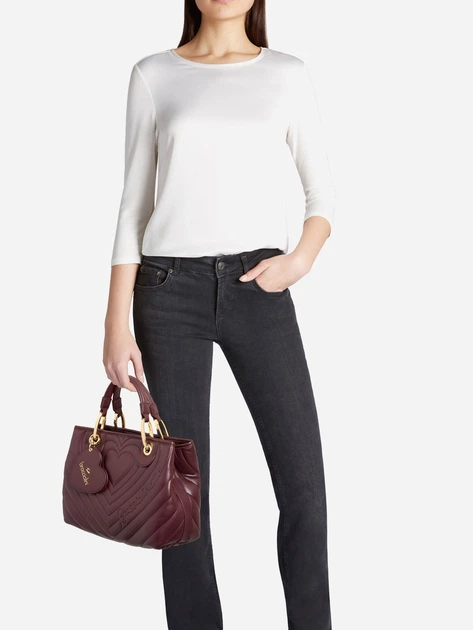 Сумка крос-боді через плече жіноча зі штучної шкіри середня Braccialini Beth Matelasse' B18551 YY 404 Темно-червона (800070348970) - зображення 2