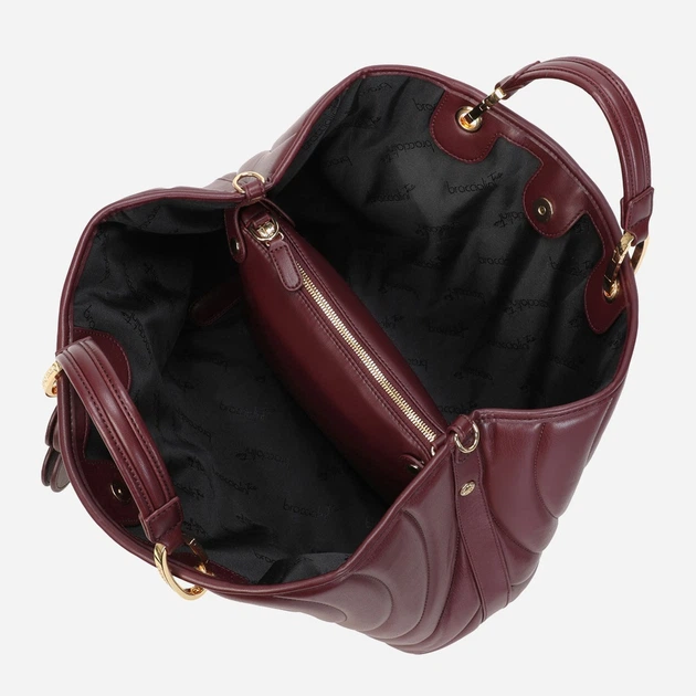 Сумка крос-боді через плече жіноча зі штучної шкіри велика Braccialini Beth Matelasse' B18550 YY 404 Темно-червона (800070348964) - зображення 5