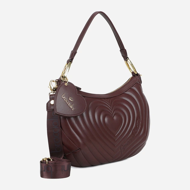 Сумка багет жіноча зі штучної шкіри середня Braccialini Beth Matelasse' B18552 YY 404 Темно-червона (800070348972) - зображення 4