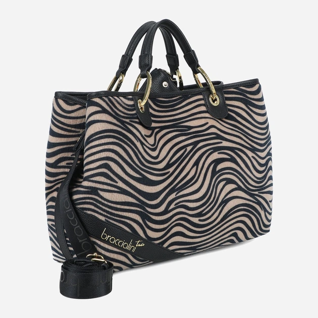 Сумка крос-боді через плече жіноча зі штучної шкіри велика Braccialini Beth Animalier B18570 YY O03 Бежева (800070348961) - зображення 4