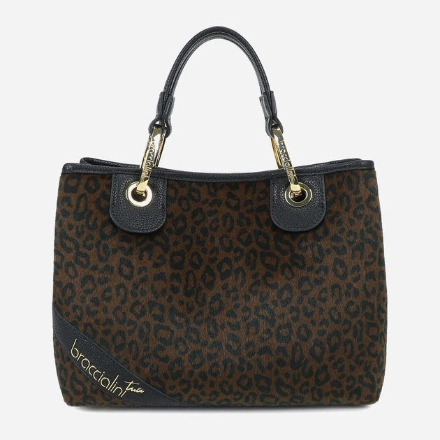 Сумка крос-боді через плече жіноча зі штучної шкіри середня Braccialini Beth Animalier B18571 YY P42 Коричнева (800070348968) - зображення 1