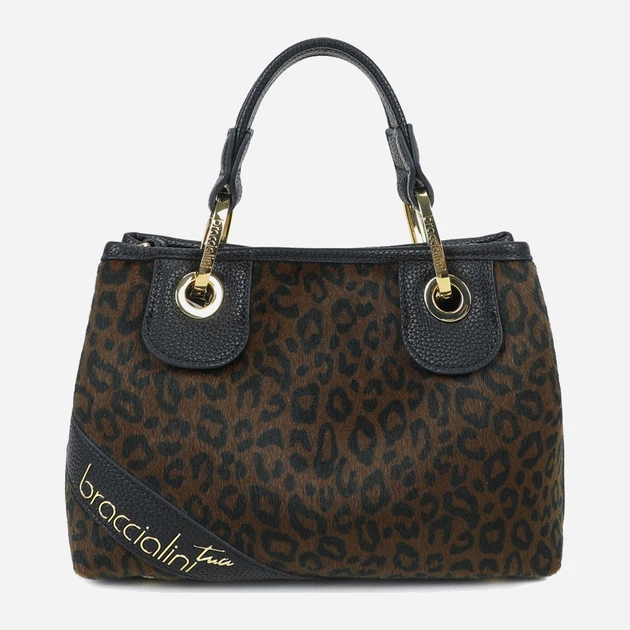 Сумка крос-боді через плече жіноча зі штучної шкіри маленька Braccialini Beth Animalier B18573 YY P42 Коричнева (800070348981) - зображення 1