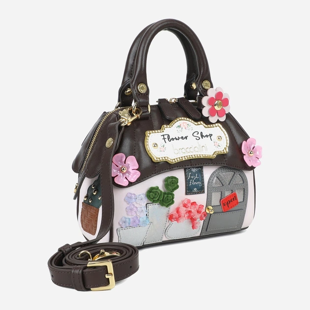 Torebka crossbody damska ze skóry naturalnej mała Braccialini Shape B18677 PP 818 Brązowa (800070348945) - obraz 3