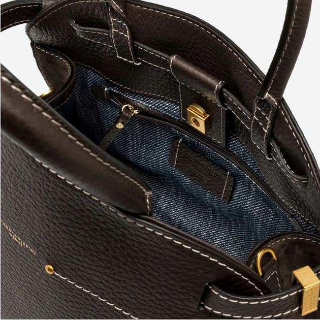 Torebka crossbody damska ze skóry naturalnej duża Gianni Chiarini Farah BS 11466 TKL-CM 2107 Ciemnobrązowa (800070345709) - obraz 4